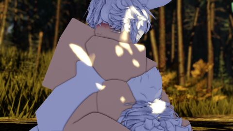 2boys 3d artist_request blushing bunny_ears bunny_tail eating_ass male roblox robloxian sitting sitting_on_face source_request tagme yaoi