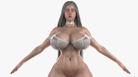 1girls 3d alternate_breast_size big_breasts billie_eilish breasts female female_only giant_breasts huge_breasts large_breasts lingerie solo tagme veins white_hair