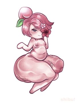 ass big_penis big_thighs bottom_heavy chubby chubby_belly chubby_male cookie_run cookie_run_kingdom fat fat_belly femboy femboy_only hi_res huge_cock male nipples peach_blossom_cookie penis shibuwoof solo
