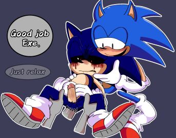 anal anal_sex ankifun anus ass balls biting_lip biting_own_lip blush cum duo ejaculation english_text erection gay genital_fluids genitals gloves inside interspecies male outdoors penetration penis red_eyes rewrite_(sonic.exe) sex simple_background smile sonic.exe sonic.exe_(character) sonic.exe_(creepypasta) sonic.exe_(series) sonic_(series) spread_legs testicles text thighhighs