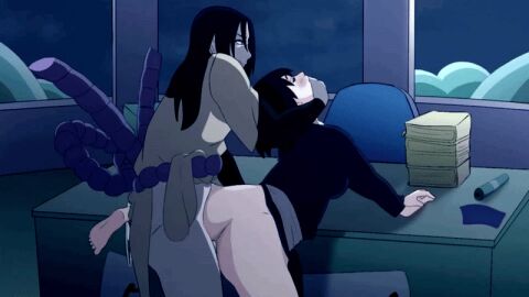 1boy 1girls ass_cheeks back_view backshots big_ass bitawastaken black_hair blush closed_eyes cuckold_pov eyelashes fat_ass feet female game game_scene game_screenrecord grey_skin half-dressed hands_on_table hands_together hokage_office holding_head holding_mouth inside jiggle leaning_forward leaning_on_table leg_lift male naruto naruto_(classic) naruto_(series) naruto_shippuden night no_pants orochimaru panties panties_around_feet panties_down satisfied sex_game shizune white_body