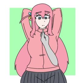 acubedpersonoid animated gotou_hitori hammerspace hammerspace_breasts huge_breasts hyper hyper_breasts massive_breasts nervous sweat tagme video