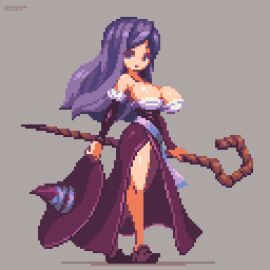 1girls clothed clothing female female_only fully_clothed looking_at_viewer original_character pixel_art sakuemon solo solo_female sorceress_(dragon's_crown) tagme thick voluptuous