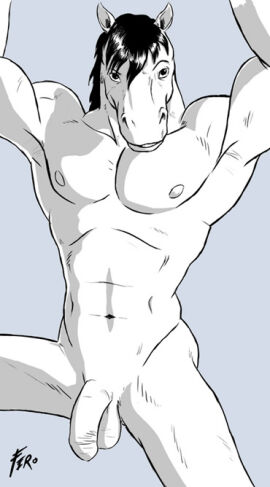 abs anthro balls biceps casual_nudity equid equine fero fur genitals horse humanoid_genitalia humanoid_penis looking_at_viewer male mammal masculine_male muscular muscular_anthro muscular_male navel nipples nude pecs penis simple_background solo