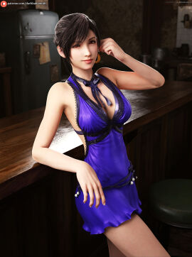 3d darkbahamuth dress female final_fantasy final_fantasy_vii looking_at_viewer pinup sfw short_dress tifa_lockhart