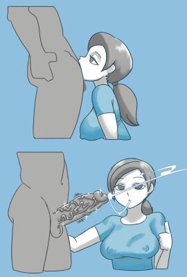 1boy 1girls 2021 absurd_res all_the_way_to_the_base anon artist_name ass balls bare_arms big_penis blue_background blue_shirt bored bored_sex breasts clothed_female_nude_male clothing cum cum_drip cum_in_mouth cum_in_throat cum_inside cum_string cumshot deepthroat deepthroat_no_hands ejaculation emotionless emotionless_sex encouragement erect_nipples erect_nipples_under_clothes erection expressionless eyebrows_visible_through_hair fellatio female glans grey_eyes grey_hair grey_skin half-closed_eyes highres large_breasts long_hair low_ponytail male matching_hair/eyes minus8 navel nintendo nipples nipples_visible_through_clothing no_bra nude oral penis ponytail ruined_orgasm see-through see-through_clothing shaved_crotch shirt side_view signature simple_background sparkle standing straight super_smash_bros. testicles thighs third-party_edit thumbs_up tied_hair tight_throat twitter_username vein veiny_penis wet wet_clothes white_skin wii_fit wii_fit_trainer wii_fit_trainer_(female)