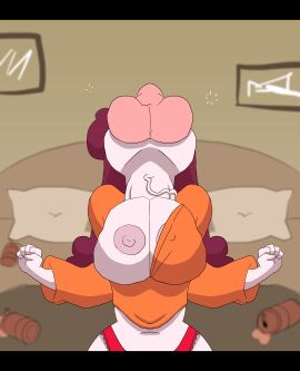 animated background bedroom blowjob commission deepthroat don_pena drunk drunk_bubble drunk_female drunk_sex fellatio female oc saliva