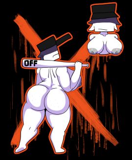 1girls ass baseball baseball_(sport) batter big_ass big_breasts breasts female indie_game naked_female off off_(game) rpg_maker the_batter the_batter_(off) thick_ass thick_thighs verisart white_body white_hair white_skin