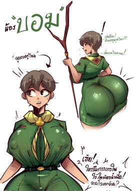 1girls curvy female fully_clothed nervous penpen_(artist) tagme thick_thighs voluptuous