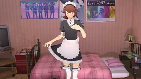 1boy 1boy1girl 1girls arm_grab ass atlus bed bedroom blue_hair blush brown_eyes brown_hair clenched_teeth clothed clothed_sex clothing couple cum cum_in_pussy cum_inside deusxiphos doggy_style earrings enjoying female female_focus female_on_top female_penetrated footjob footwear from_behind grabbing grabbing_from_behind happy_sex indoors lazyprocrastinator leg_grab legs_apart lehornysfx light-skinned_female light-skinned_male looking_at_viewer looking_back_at_viewer maid maid_headdress maid_uniform makoto_yuki male male_pov moaning moaning_in_pleasure multiple_positions music opennsfwsp orgasm penis persona persona_3 pov reverse_cowgirl_position riding sega shoes sound sound_edit squirting standing_doggy_style stockings tagme third-party_edit vagina vaginal_penetration vaginal_sex video video_game_character video_games yukari_takeba
