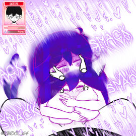 black_hair blowjob breasts cat_tail collar deepthroat female gdc_64 huge_cock incest male mari_(omori) nude nude_female omori omori_(character) oral paizuri paizuri_hug paizuri_lead_by_female penis purple_hair