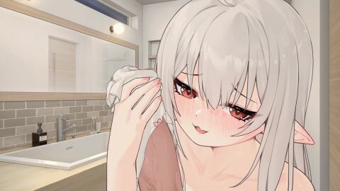 adorable cute cute_face female girl handjob looking_at_viewer red_eyes smirk tagme video