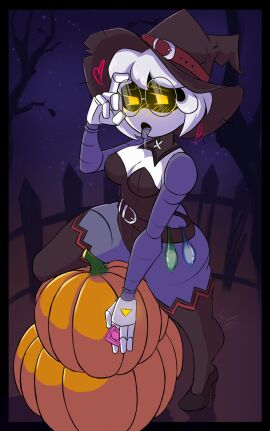 1girls 2d chubby chubby_female female female_only glitch_productions high_heels humanoid kayl murder_drones nerdy_female robot robot_girl robot_humanoid screen_face solo v_(murder_drones) v_worker_drone white_body worker_drone