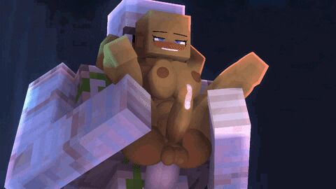 1boy 1futa 3d animated bald_female brown-skinned_futa cum cumming_while_penetrating female futanari golem_(minecraft) hung_bottom intersex iron_golem_(minecraft) male male_on_futa male_penetrating_futa mine-imator minecraft moaning pleasure_face source_request unknown_artist