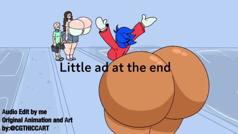 1boy 2girls advertisement african_female animation ass_clapping ass_focus audio audio_edit black_skin blue_hair cgthiccart concerned edited half_naked half_nude hyper_ass hypnosis mp4 nikki_kyojiri no_pants public reaction sound_effects tagme taller_girl twerking video