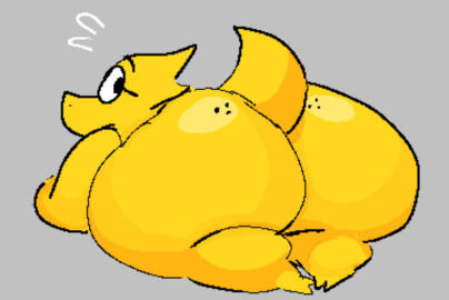 1girls alphys ass ass_focus bagelbite big_ass butt butt_focus female lying nude on_ground overweight tagme undertale