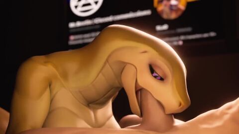 animated anthro anthro_on_feral anthro_on_human anthro_penetrated big_penis blowjob character_request deepthroat mr.beetle purple_eyes snake sound sound_effects sound_warning tagme video white_male