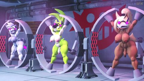 3d 3girls animated anus bent_over bondage brainwashed brown_fur countersfm dildo dildo_in_ass fucking_machine futanari futasub gray_fur green_fur pussy sex_slave sonic_(series) sonic_the_hedgehog_(series) surge_the_tenrec tagme tangle_the_lemur vagina video whisper_the_wolf