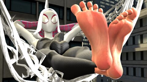 1futa 3d 3d_render balls balls_under_clothes ballsack big_feet bodysuit foot_fetish foot_focus fortnite fortnite_(marvel_comics) futa_only futanari ghost-spider gwen_stacy hammock hands_behind_head intersex marvel marvel_comics penis presenting_feet solo source_filmmaker spider-gwen spider-man:_across_the_spider-verse spider-man_(series) thebagel web webs