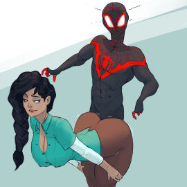 atomiccreep big_ass big_breasts breasts clothing female incest marvel marvel_comics miles_morales mom_and_son mother_and_son rio_morales spider-man_(series) suggestive