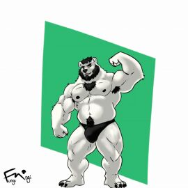 1:1 animated anthro bara bear bottomwear bulge clothing fungimagi genital_growth genitals growth male male_only mammal muscle_growth muscles muscular muscular_anthro muscular_male mylesbear penis short_playtime solo_male torn_bottomwear torn_clothing torn_underwear underwear vein veiny_penis yaoi