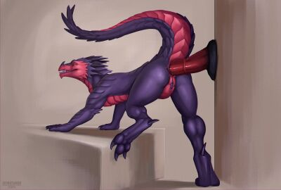 absurd_res anal anal_sex animal_dildo animal_sex_toy anthro anthro_penetrated breghar_(drakengarth) deanosaior dildo dildo_in_ass dildo_insertion dragon equine_dildo female hi_res horn mythological_creature mythological_scalie mythology object_in_ass penetration raised_leg raised_tail reptile scales scalie sex_toy sex_toy_in_ass sex_toy_insertion tail wings