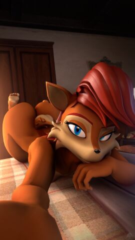 3d 4k 9:16 absurd_res anthro archie_comics ass bed blue_eyes brown_body brown_fur butt_from_the_front digital_media_(artwork) domibun feet female fur furniture hi_res humanoid_feet inside looking_at_viewer nude on_bed plantigrade red_hair sally_acorn sally_acorn_(warfaremchine) seductive sega selfie soles solo sonic_(series) sonic_the_hedgehog_(archie) sonic_the_hedgehog_(comics) sonic_the_hedgehog_(series) source_filmmaker_(artwork) warfare_machine