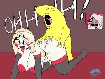 adult_swim ambiguous_penetration ass big_nipples breasts cartoony charlie_(smiling_friends) charlie_dompler charlie_morningstar_(hazbin_hotel) cheating cheating_girlfriend critter crossover crying cuckold cuckquean cum demon doggy_style female flat_colors funny hazbin_hotel huge_nipples infidelity male mature_female nipple_indentation nipples no_nose no_source non-human noseless ntr open_mouth red_cheeks red_nipples sex smiling_friends solidrich stylized toony vaggie_(hazbin_hotel) vivziepop yellow-skinned_male