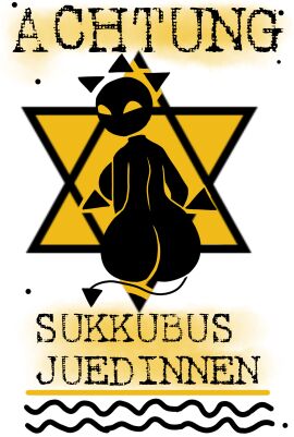 1girls 3_horns ass big_ass big_breasts big_butt breasts butt demon demon_girl demon_horns demon_tail demon_wings female female_demon female_focus female_humanoid female_only floating_head german_text humanoid jew jewish looking_at_viewer looking_back_at_viewer nazi no_neck original original_artwork original_character pictogram rapetard religion religious_symbol s0d0my_s1n star_of_david stick_figure stickfigure succubus succubus_horns succubus_tail succubus_wings tail translated warning warning_sign warning_sign_person white_background