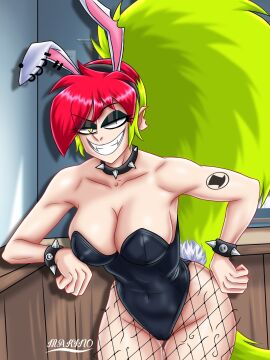 1girls bunnysuit demencia_(villainous) female female_only hourglass_figure looking_at_viewer makino_gallegos seductive_look tagme tattoo villainous