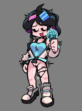 ahoge cyber_mayhem_talia_(cyber_sensation) cyber_sensation dyed_hair edited friday_night_funkin friday_night_funkin_mod incognitoaccount421 pussy shivering shivering_in_delight simple_background standing taeyai tagme talia_(taeyai) vibrator vibrator_in_pussy vibrator_in_thigh_strap