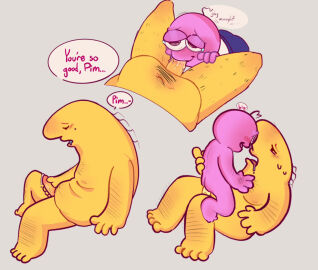 2024 2boys anal aquietsnek body_hair charlie_(smiling_friends) charlie_dompler crying crying_while_sucking english_text feet gay happy_tears happy_trail jerking leg_hair male oral overweight overweight_male penis pim_(smiling_friends) pim_pimling riding_penis size_difference size_play smiling_friends toony yaoi