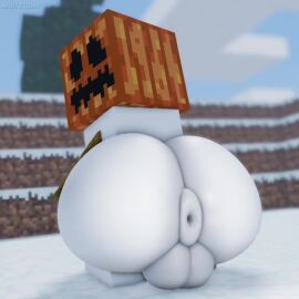 2boys anal_sex ass fnoxy male male/male male_only minecraft minecraft_mob non-human non-human_only penetration pumpkin pumpkin_head round_ass snow snow_golem snow_golem_(minecraft) snowman square_head tagme video