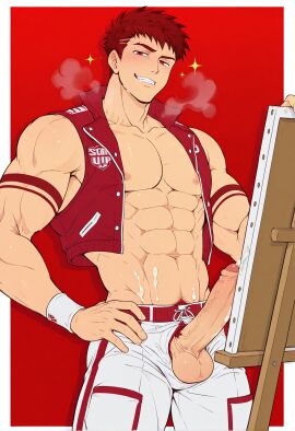 ai_generated bara derek_kingsfield gay jock_studio jock_studio_(blits_games) jockstudio(blits_games) male male_focus male_only muscular muscular_male snackji yaoi