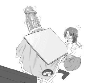 1futa big_penis_problems black_and_white clothed clothing covering_face dark_penis embarrassed feet female futanari girls_und_panzer huge_cock human humanoid_penis hyper hyper_genitalia hyper_penis inconvenient_penis intersex kotatsu no_penetration penis penis_bigger_than_body penis_longer_than_knee ppopopere sawa_azusa school_uniform schoolgirl shinisou-nakoorogi skirt socks solo solo_futa tagme trembling trembling_penis twitching unwanted_erection vein veiny_penis very_long_penis watching_tv white_background