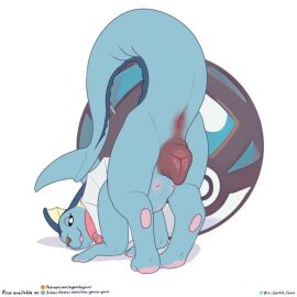 animal_genitalia breasts canine_pussy eeveelution female feral full_body gamefreak male nipples patreon_username penis pokemon pussy the_gentle_giant vaporeon watermark web_address