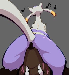 ambiguous_gender anteater anthro aqua_(fizzpop) ass blush brown_body duo facesitting fizzpop fur generation_5_pokemon giant_anteater grey_background long_snout male male/ambiguous mammal mienshao musical_note musical_symbol nintendo nose_to_anus nude pilosan pokemon pokemon_(species) puffed_cheeks simple_background sitting_on_another snout symbol tail xenarthran