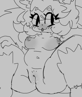 blush breasts chichi_(chichiwags) chubby_belly chubby_female female female_only fox_ears fox_girl fox_tail naked naked_female navel nipples nude nude_female original_character pussy pussy_hair pussy_juice sitting sona spread_legs teenage_female tongue tongue_out uncensored women