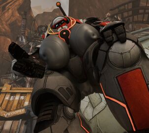 1girls 2k_games 3d blender borderlands breasts cleavage clothed clothing digital_media female female_only functionally_nude genitals gortys hi_res koofey looking_at_viewer machine pussy robot robot_pussy solo solo_female tales_from_the_borderlands watermark