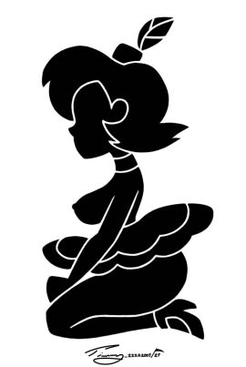 1girls black_and_white cartoon_network elodie female female_form ok_k.o.!_let's_be_heroes silhouette sitting solo timmy22222001