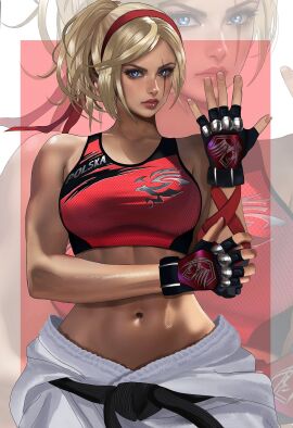 1girls abs athletic athletic_female blonde_hair female female_abs female_only fit fit_female kittymiya lidia_sobieska midriff namco navel tekken tekken_7 tekken_8
