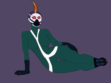 black_claws black_nails blind_peacock_draws blind_peacock_draws_(artist) blue_hair fangs female fin_hair fin_hawk full_body_suit fully_clothed mask masked masked_female monster_form orange_hair original original_art original_artwork original_character rare_(blind_peacock_draws) rare_(blind_peacock_draws)_(character) rare_(blindpeacockdraws) rare_(character) rare_(monster_form)_(blindpeacockdraws) rare_(monster_form)_(character) red_eyes sharp_claws sharp_teeth shaved shaved_side super_suit superhero white_skin white_streak white_stripes