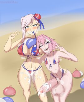 1boy 1boy1girl 1girls after_sex astolfo_(fate) astolfo_(fate/apocrypha) balls beach big_balls big_penis bigger_female bikini blush breasts cheating condom condom_balloon condom_breaks condom_filling condom_in_mouth condom_wrapper cucked_by_femboy cuckold cum cum_drip cum_filled_condom cum_in_condom cum_in_mouth cum_in_pussy cum_inside cum_leaking cum_leaking_out_of_pussy cum_on_breasts cum_on_face cute cute_male duo fate/grand_order fate_(series) female femboy femboy/female femboy_on_female femboy_with_female femboydom grin hand_on_another's_hip huge_ass huge_balls huge_breasts huge_cock hung_femboy hung_trap kawaiiredpandas looking_at_viewer male mature miyamoto_musashi_(fate) miyamoto_musashi_(swimsuit_berserker) netorare ntr peace_sign penis pink_hair pussy small_but_hung smile smiling_at_viewer steaming_body straight swimsuit trap used_condom used_condoms v_sign