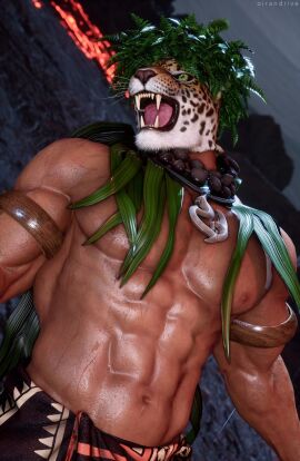 bandai_namco bara jaguar_mask king_(tekken) male male_only muscular muscular_chest muscular_male oirandrive sweat sweaty_body tekken tekken_8 wrestler yaoi