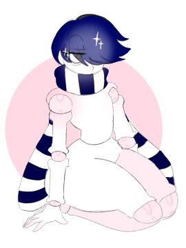 1boy 1femboy brawl_stars completely_nude doll_joints edgar_(brawl_stars) high_resolution highres male no_genitals no_genitals_shown nude scarf self_upload sillywillydillydally simple_background simple_coloring simple_shading supercell what