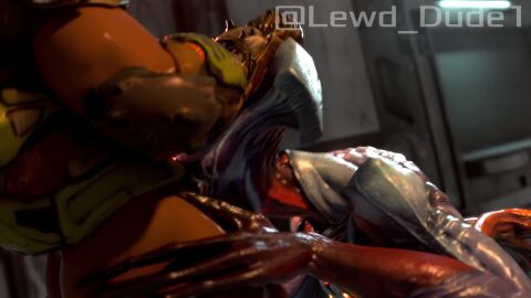 1boy 1girls 3d animated big_breasts big_penis blowjob breasts cock cock_hungry demon demon_girl doom doom_(series) doom_slayer_(doom) eyeless eyeless_female featureless_breasts huge_breasts huge_cock lewd_dude1 loop looping_animation monster monster_girl oral oral_penetration oral_sex penis penis_in_mouth sound summoner_(doom) tagme video video_games