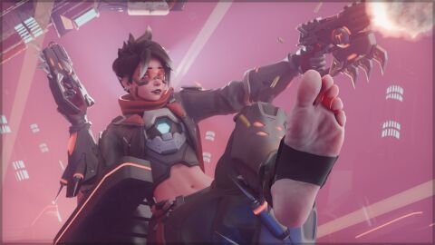 1girls 3d armor barefoot belt big_feet black_and_white_hair black_lipstick black_nails brown_hair cropped_jacket crossed_legs ear_piercing evil eyeshadow feet feet_up female firearm foot_fetish foot_focus foot_up gloves greaves gun helix_piercing lena_oxton long_legs long_toes mascara meaty_soles midriff mirrorwatch mole navel operative_oxton overwatch overwatch_2 pants parted_lips presenting_feet red_eyes short_hair sneaky1snacks soles solo solo_female spiky_hair stirrup_legwear stirrups stomach strap tinted_eyewear toes tracer vambraces visor wrinkled_feet wrinkled_soles wtsnacks1