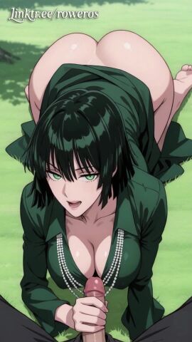 ai_generated big_breasts blowjob breasts cute cute_face deepthroat dress dress_lift female female_masturbation fubuki_(one-punch_man) green_eyes green_hair handjob huge_breasts one-punch_man outdoors rower sound sound_effects tagme video voice_acted