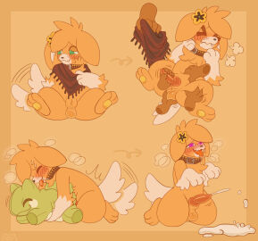 absurd_res animal_genitalia anthro balls balls_fondling bodily_fluids chaikitty collar cum cumshot ejaculation fan_character floating_hands fondling generation_9_pokemon genital_fluids genitals groping_crotch handjob hi_res hypnosis hypnotic_eyes male mind_control nintendo pawmot penile penis plushie plushophilia pokemon pokemon_(species) sex sheath sketch_page solo solo_focus