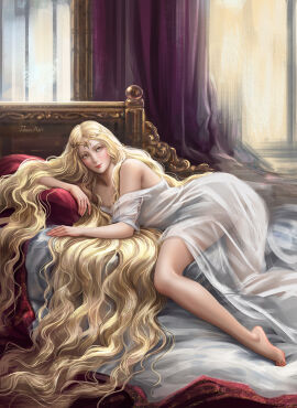 1boy androgynous artistic_nude bed bedroom bedroom_eyes blonde-haired_female blonde-haired_male blonde_female blonde_hair blue_eyes body_jewelry bottom_heavy covered_navel covered_nipples curly_hair curvaceous curvaceous_figure curves curvy curvy_body curvy_female curvy_figure curvy_hips curvy_thighs develvdeva digital_painting_(artwork) elden_ring female femboy feminine feminine_male fromsoftware gold_(metal) gold_jewelry jewelry jewelry_only laying_down laying_on_bed laying_on_stomach light-skinned_male light_skin long_hair male male_focus male_only miquella no_visible_genitalia nonsexual nonsexual_nudity pale-skinned_male pale_skin pinup presenting presenting_hindquarters scenic serene shadow_of_the_erdtree solo solo_male tasteful tasteful_nudity thighs toned_legs wide_eyed wide_hips